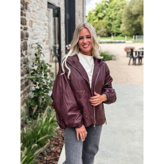 Veste en simili cuir Odélisse - Bordeaux
