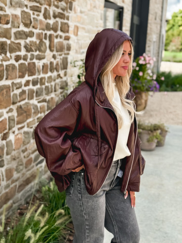 Veste en simili cuir Odélisse - Bordeaux