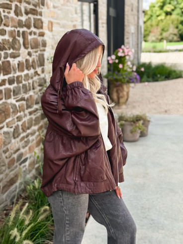 Veste en simili cuir Odélisse - Bordeaux
