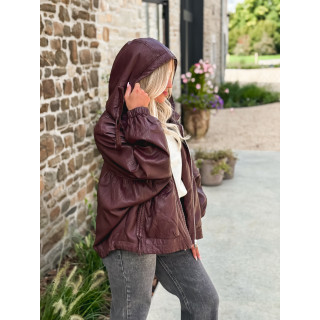 Veste en simili cuir Odélisse - Bordeaux