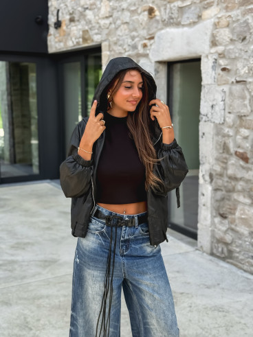 Veste en simili cuir Odélisse - Noir
