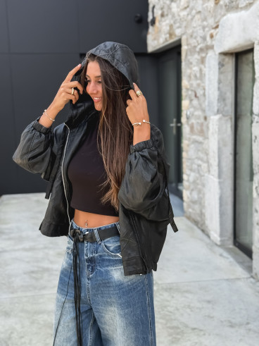 Veste en simili cuir Odélisse - Noir