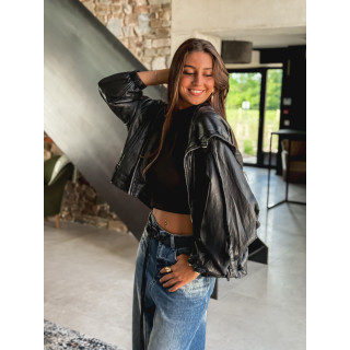 Veste en simili cuir Odélisse - Noir