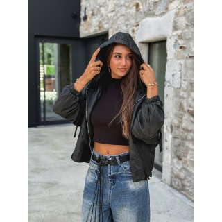 Veste en simili cuir Odélisse - Noir