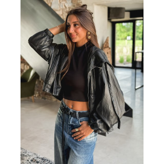Veste en simili cuir Odélisse - Noir