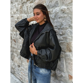 Veste en simili cuir Odélisse - Noir