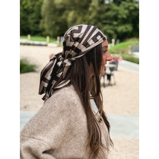 Foulard Elina - Beige/chocolat