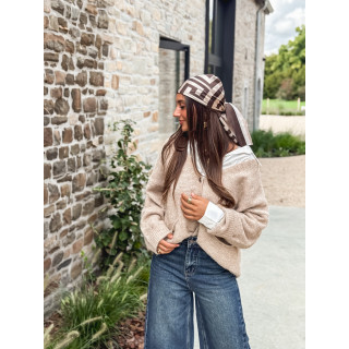 Foulard Elina - Beige/chocolat