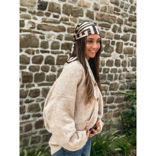 Foulard Elina - Beige/chocolat