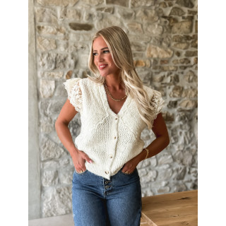 Pull sans manches Maria - Crème