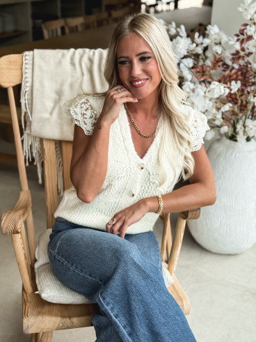 Pull sans manches Maria - Crème
