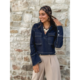 Chemise en jeans Aerys - Bleu foncé