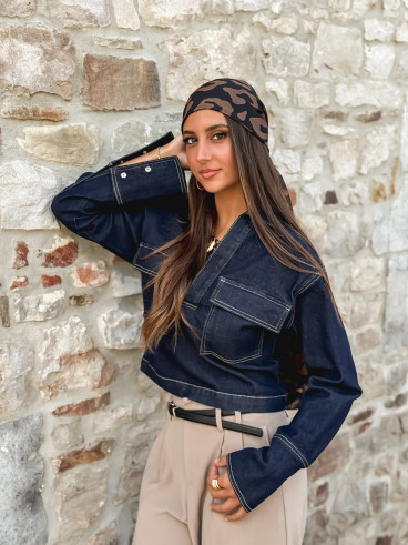 Chemise en jeans Aerys - Bleu foncé