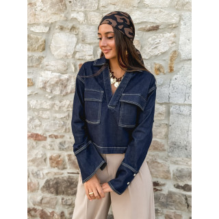 Foulard Léopard Mélania - Noir/Camel