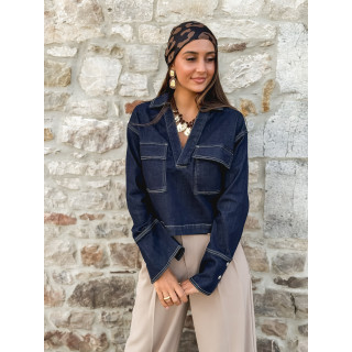 Foulard Léopard Mélania - Noir/Camel