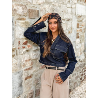 Foulard Léopard Mélania - Noir/Camel