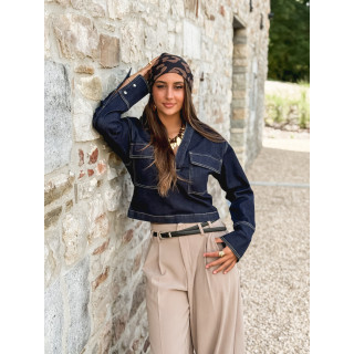 Foulard Léopard Mélania - Noir/Camel