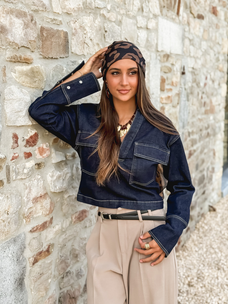 Chemise en jeans Aerys - Bleu foncé
