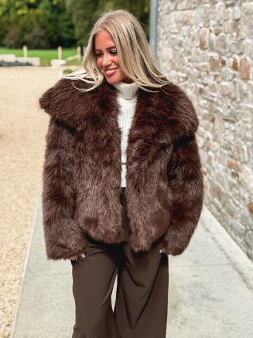 Veste en fausse fourrure Zéliana - Chocolat