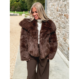 Veste en fausse fourrure Zéliana - Chocolat