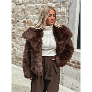 Veste en fausse fourrure Zéliana - Chocolat