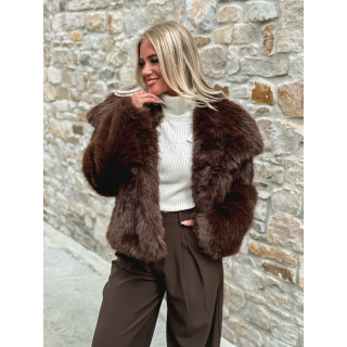Veste en fausse fourrure Zéliana - Chocolat