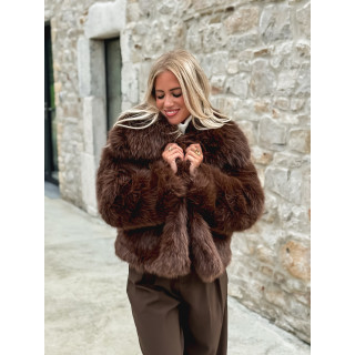 Veste en fausse fourrure Zéliana - Chocolat