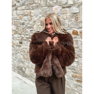 Veste en fausse fourrure Zéliana - Chocolat