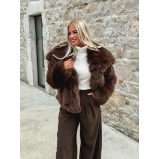 Veste en fausse fourrure Zéliana - Chocolat