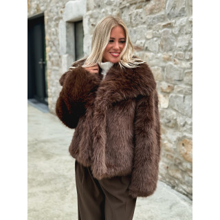 Veste en fausse fourrure Zéliana - Chocolat