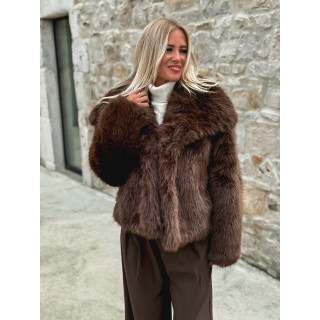 Veste en fausse fourrure Zéliana - Chocolat