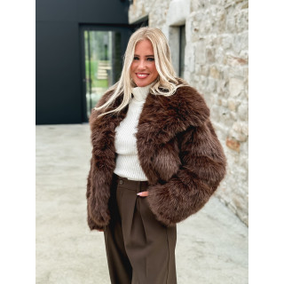 Veste en fausse fourrure Zéliana - Chocolat