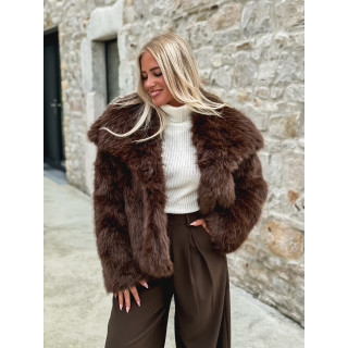 Veste en fausse fourrure Zéliana - Chocolat