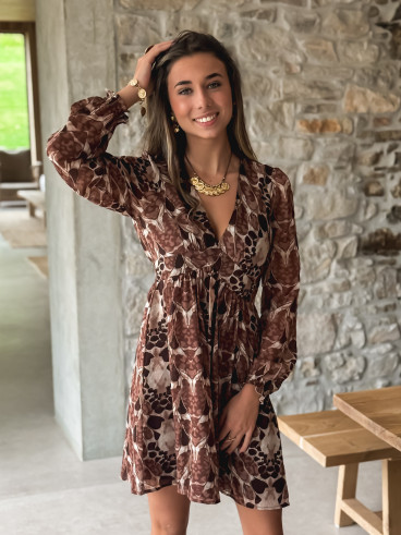 Robe courte Mairi - Chocolat