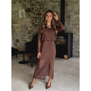 Robe longue Zenalya - Chocolat