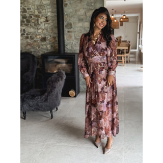 Robe à motifs Gloria - Chocolat