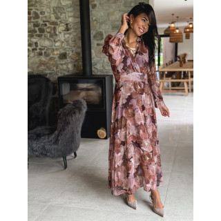 Robe à motifs Gloria - Chocolat