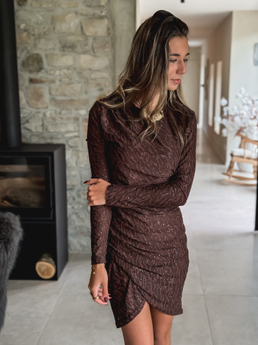 Robe courte Beloria - Chocolat