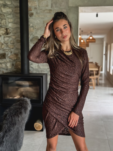 Robe courte Beloria - Chocolat