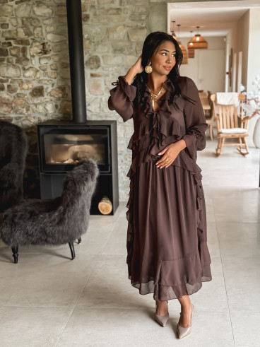 Robe longue Loulia - Chocolat