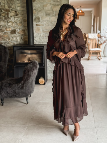 Robe longue Loulia - Chocolat