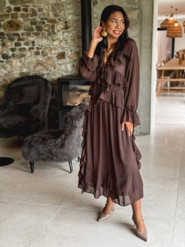 Robe longue Loulia - Chocolat