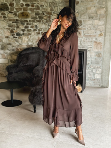 Robe longue Loulia - Chocolat
