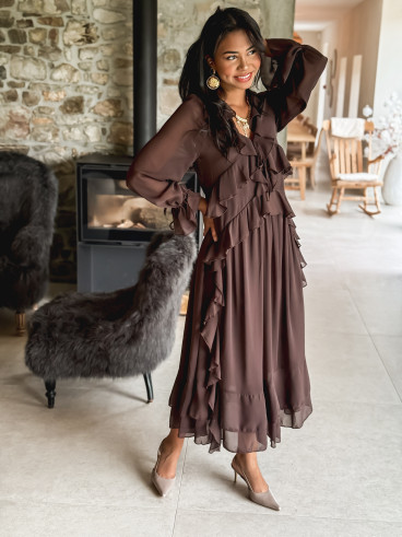 Robe longue Loulia - Chocolat