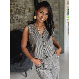 Gilet sans manches Fionolla - Beige/chocolat