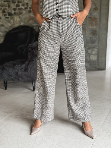 Pantalon Fionolla - Beige/chocolat