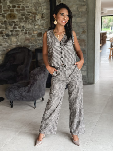 Pantalon Fionolla - Beige/chocolat