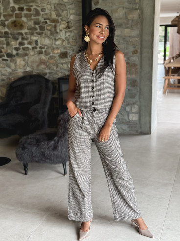 Pantalon Fionolla - Beige/chocolat