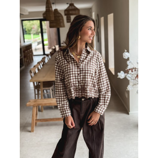 Chemise à carreaux Minerva - Taupe/Ecru