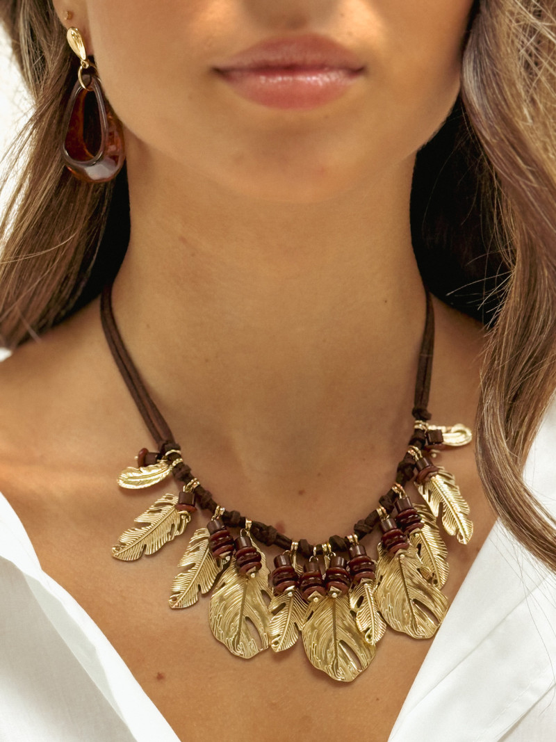 Collier Pocanthas - Doré/Chocolat